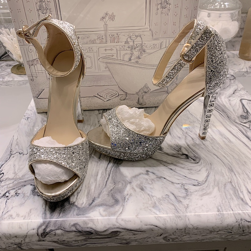 Black studded worn once,glitter with rhinestone brand new never worn both size 9